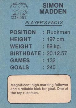 1981 Scanlens VFL #85 Simon Madden Back